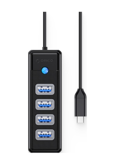 Orico Type-C to USB-A 3.0 4 Portlu Ultra Slim USB Çoklayıcı Hub Siyah