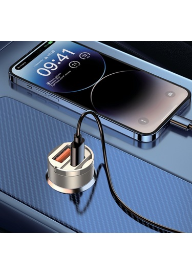 Nettech Nt-cch05 30w Pd& Qc 3.0 Çift Portlu Metal Araç Şarjı Space Gray