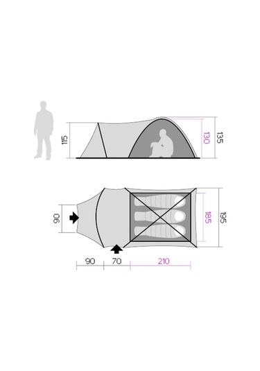 Hannah Arrant 3 Kişilik Comfort Çadır Spring Green-Cloudy Gray Gri - Yeşil