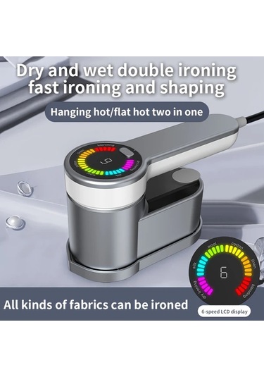 Topshop1 Gri Taşınabilir El Tipi Ütü Makinesi 1200w 6 Ütüm Modu 180 Derece Dönebilen Sap Kompakt Hafif Seyahat Ve Ev Kullanımı