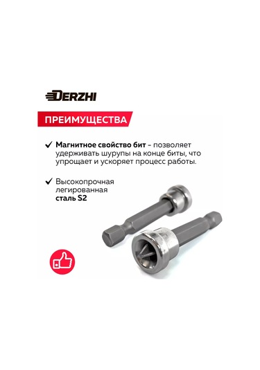 Derzhı Ph2 Sınırlayıcılı Tornavida Uç Seti L50 Mm, 2 Adet 196689070