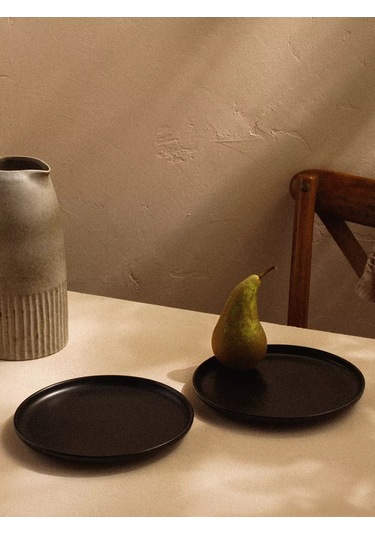 Sl Home 2 Adet Dark D 18,5 Tatlı Porselen Tabak Seti 200580856 Siyah