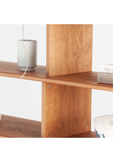 Woodesk Presa, Ahşap Kitaplık Ve Raf Ünitesi, 190x140, Tik Renk