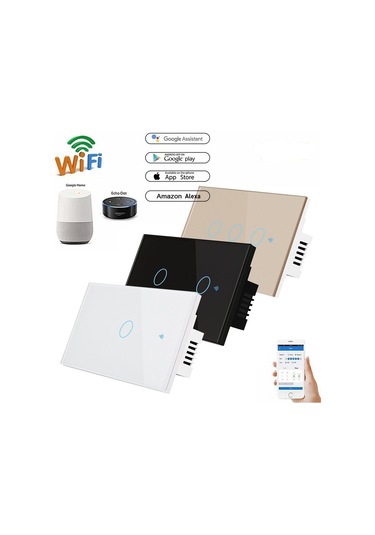 Teltree Tuya Akıllı Anahtar - Alexa Ses Kontrolü, 3 Yollu, Wifi Uzaktan Kumandalı, Sıfır/nötr Uyumlu, Beyaz 1-gang