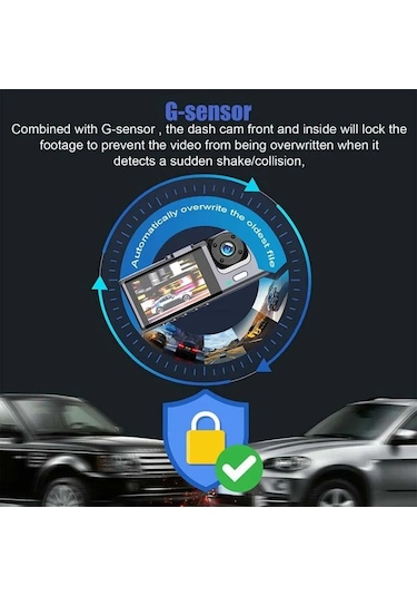 Dv300 Yeni 3 Kameralı Araç İçi Kayıt Kamerası 2 İnç Ips Ekran