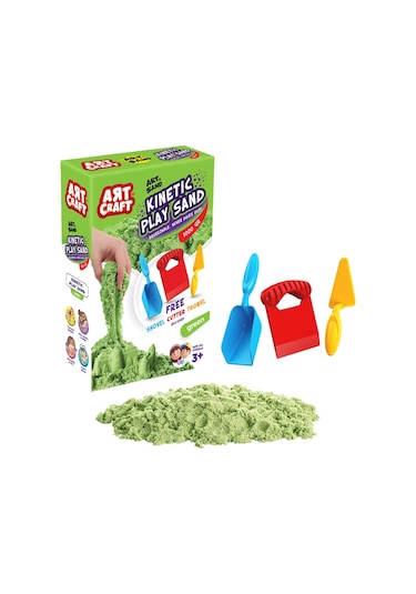 Art Sand Aksesuarlı Yeşil Oyun Kumu 1000 Gr. - Kinetik Kum Seti - Natural Kum - Doğal Kum Çok Renkli