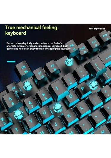 Techbloom Yeni Gx30z Kablolu Klavye Mekanik Hissi Klasik Stil White Wired Classic Rainbow Light Tek Klavye Oyun Ofis Bilgisayar Diğer