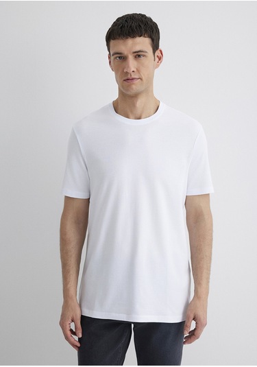 Mavi - Stretch Beyaz Basic Tişört 0610252-620 Beyaz