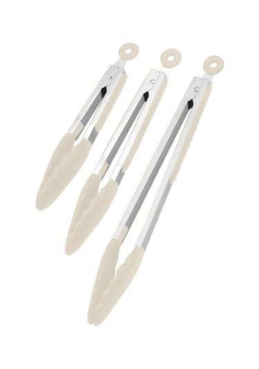 Midori Metal Saplı Silikon Uçlu Kilit Sistemli 3lü Maşa Seti