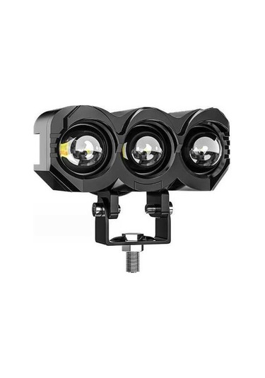 Pazly 2 Adet Motosiklet Led Spot Işık, Çift Renkli Yüksek/düşük Far, Lmk00328/ Siyah