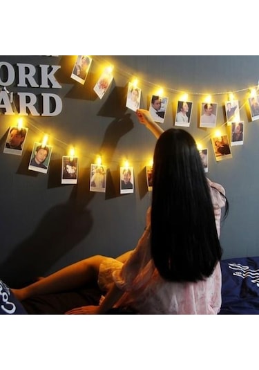 Nettenevime Led Mandal Işıklı Fotoğraf Mandalı 20 Li