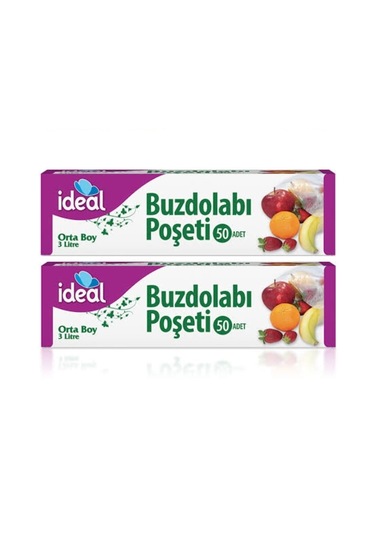 İdeal Buzdolabı Poşeti Orta Boy 2 x 50'li 24 x 33 CM