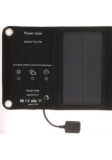 Lemestar Küçük Boy Folding 10w Güneş Enerjili Şarj Cihazı - Dışarıda Telefon Ve Akıllı Cihazlarınızı Hızlı Ve Kararlı Şarj Edin - Siyah