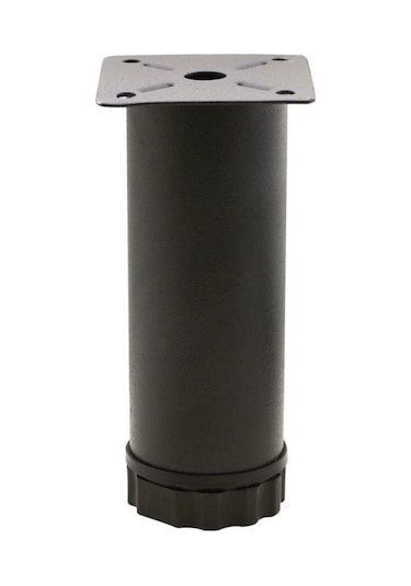 12 Cm Metal Baza Ayağı Yükseklik Ayarlı Mobilya Ayağı Yatak Ayağı Koltuk Ayağı 4'lü Set Siyah 42 Çap Diğer