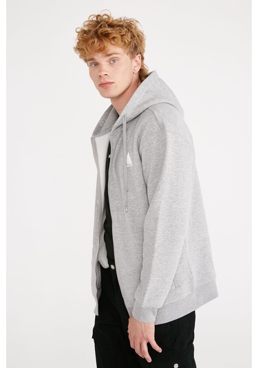 Jp Basıc Full Zıp Sweatshırt Hoodıe Gri