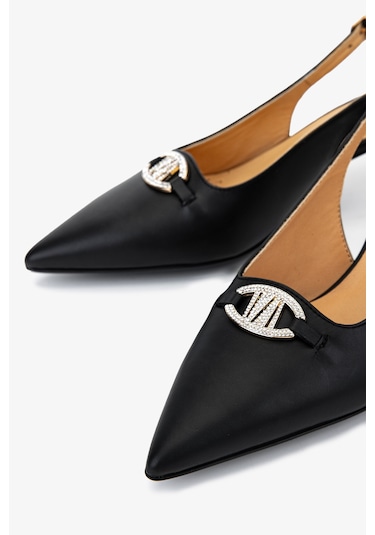 Valmenti Kadın Hakiki Deri Siyah Slingback Ayakkabı 611 H51005 Bn Ayk Sk25-26 Black Leather Siyah