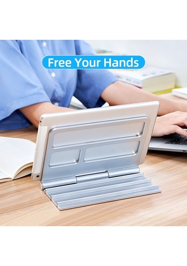 Novahub Katlanabilir Telefon Ve Tablet Standı - Dikey Saklama, Stabil Tasarım, Siyah/gümüş Katlanır Stand, Mükemmel Dayanıklılık, Kullanışlı Boyutlar