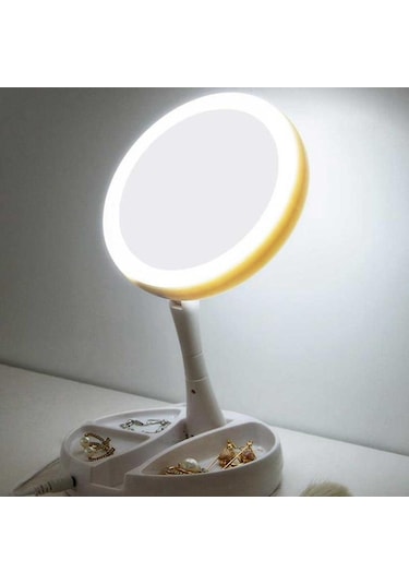 Cbtx Katlanabilir 10x Büyüteçli Led Işıklı Makyaj Aynası