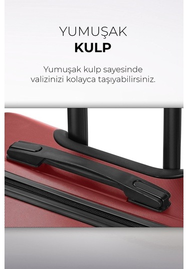Polo&Sky Elmas Model Vişne Renk Kabin Boy Valiz Bavul Vişne
