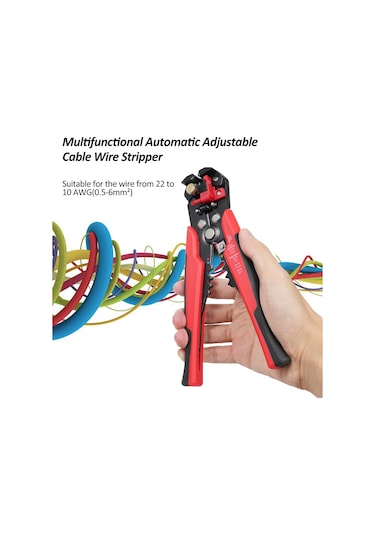 Symbee Profesyonel Kablo Soyma Ve Sıkma Pensesi + 700 Adet Yalıtımlı Terminal Seti - Kırmızı