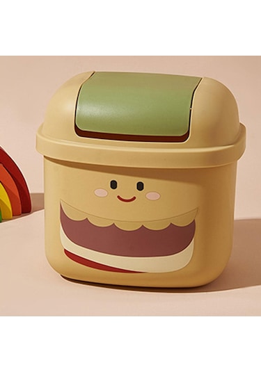 Homyl Mini Masa Çöp Kutusu Kovası Ofis Ofisleri Için Sarı Sarı