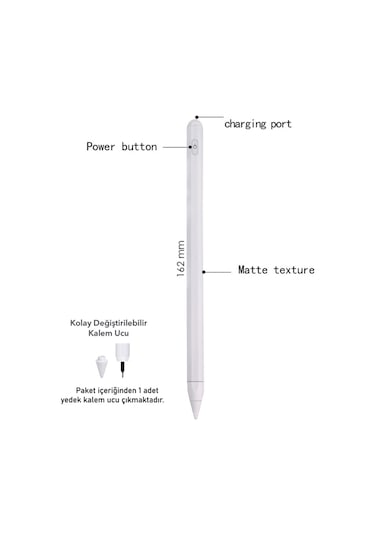 Ipad Uyumlu Pencil Palm Rejection Eğim Özellikli Dokunmatik Kalem Active Stylus Yazı Çizim