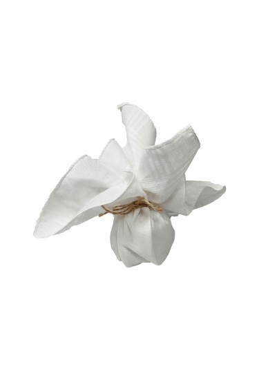 12li Paket Klasik Cep Hediyelik Bayram Mendili %100 Pamuklu 30x30 Cm Beyaz