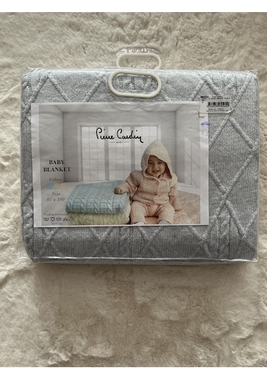 302495 Pc Geniş Saç Örgülü Triko Battaniye Mavi