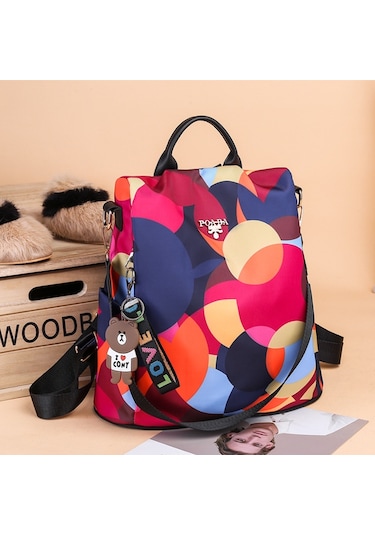 Oloey Yeni Kadın Sokak Modasıbasılısırttanası-kırmızı Kırmızı