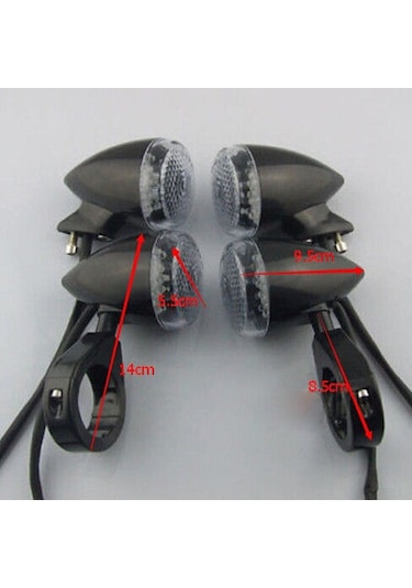 Suntek 4x Ön Arka Motosiklet Led Dönüş Sinyali Işığı 39 MM Çatal Kelepçesi  Siyah