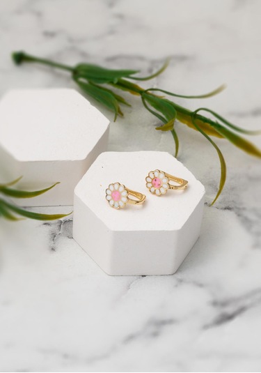 Bilezikci 14 Ayar Altın Papatya Çocuk Küpesi Sarı Altın