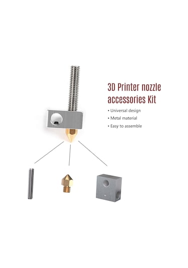 Takım Pirinç Nozul Ekstruder Baskı Kafası Gümüş 0.4 Mm 2 Adet