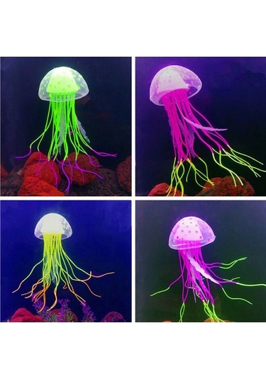 Fortunelane Denizanası Süspansiyonlu Dekorasyon Akvaryum İçin 6 Adet 6 Renkli Süction Cup