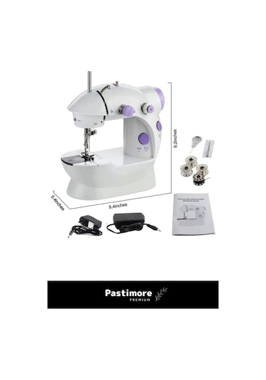 Pastimore Premium Taşınabilir Elektrikli Hız Ayarlı Kademeli Otomatik Mini Dikiş Makinesi