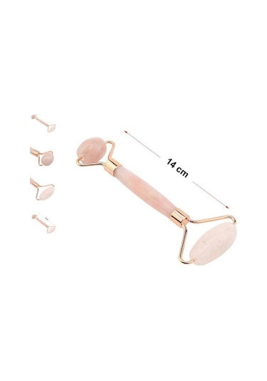 Gül Kuvars Yüz Masajı Silindiri Yüz Germe Yanak Zayıflama Cilt Bakımı Masaj Cihazı