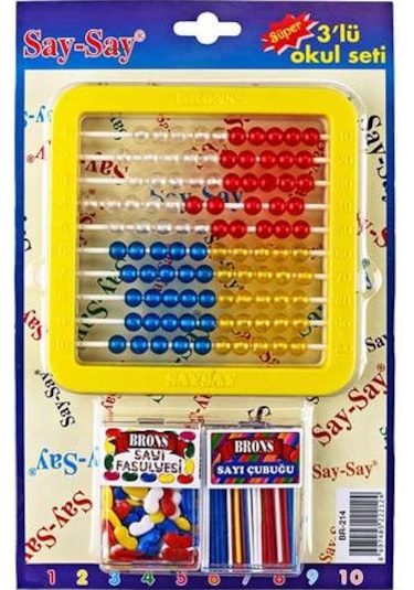 Brons - 3'lü Set Say Say Abaküs