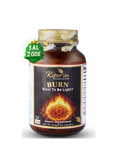 Kiperin Burn Vücut Yağı Hedefleyici L-karnitin, Yeşil Çay, Guarana, Zencefil, Garsiniya, Kafein 60 Kapsül