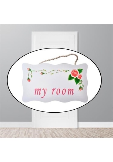 Mcg Decotown My Room Benim Odam Dekoratif Çiçek Desenli Kapı Askısı Renkli