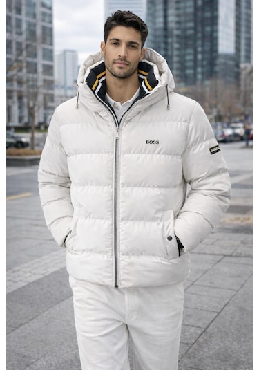 Hugo Boss Erkek Kışlık Mont Beyaz