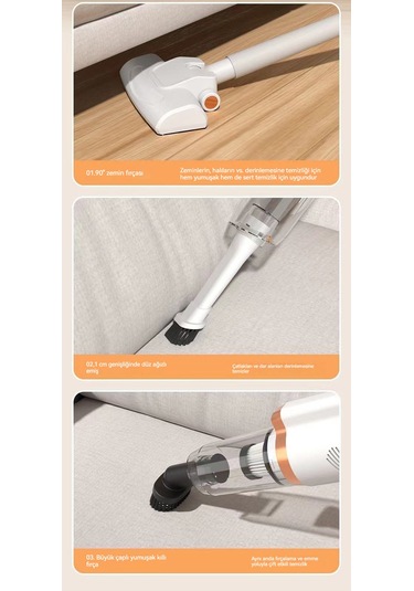 Ikkb Yeni Ev Akülü El Büyük Emişli Küçük Akar Sökücü Silme Ve Emişli İkisi Bir Arada Elektrikli Süpürge Beyaz