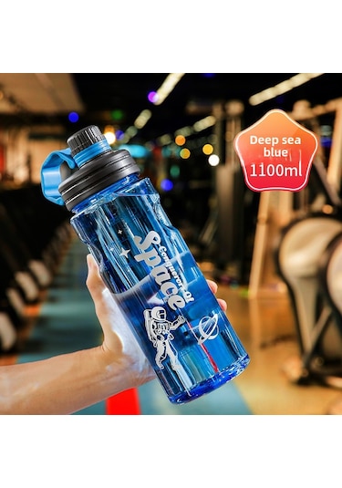 Mufunye 2000ml Starlit Mavi Spor Su Bardağı - Taşınabilir Outdoor Antreman Kamp Hiking Kullanıma Uygun Dayanıklı Plastik Matara Mavi