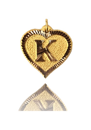 Enderun Kuyumculuk 14 Ayar Altın K Kalp Harf Kolye