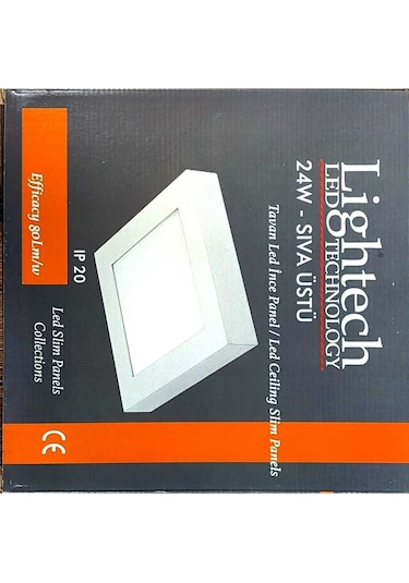 24w Kare Sıva Üstü Panel 6500k Beyaz