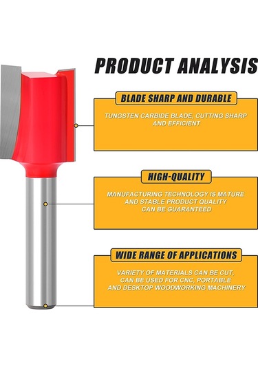 Sones Ahşap İşleme Freze Kesici Seti Kesme Makinesi Kafası Elektrikli Ahşap Frezeleme Gravür Makinesi Kesici, Stil: Kırmızı 1/4 Saplı 15 Adet