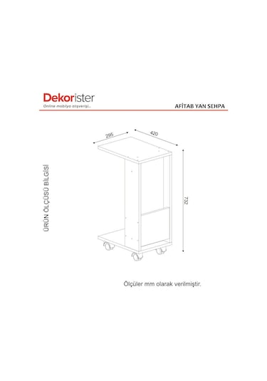 Dekorister Afitab Yan Sehpa Beyaz