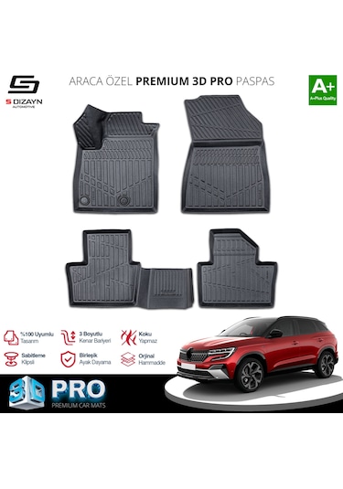 S-dizayn Renault Austral Mild Hybrid 3d Pro Havuzlu Paspas 2023 Üzeri A+ Kalite