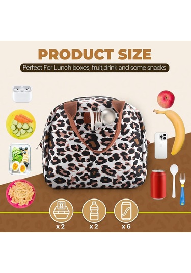 Teltree Büyük Kapasiteli Kaplan Desenli Isı Yalıtımlı Oxford Beşik Çanta - 6-8 Saat Isı/soguk Saklama, Dış Mekan Piknik Ofis Çantası