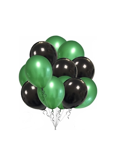 Hulk Metalik Koyu Yeşil Siyah Balon 12 İnç 10 Adet
