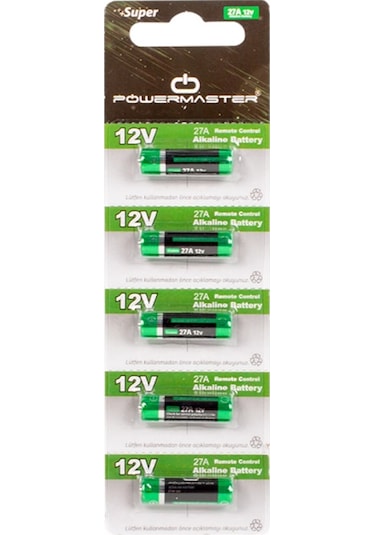 Powermaster Super 27A 12 V Alkalin Pil 5'li