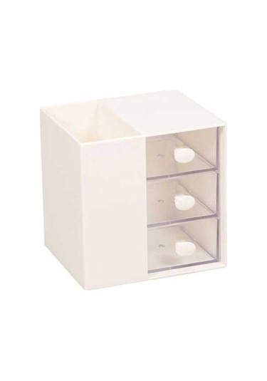 Fortunelane 3 Çekmeceli Şık Yenilikçi Çok Bölmeli Masaüstü Saklama Kutusu, Ev Okul Ofis İçin